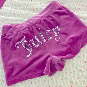 Juicy Couture Bling Velour Shorts - M - Electric Violet